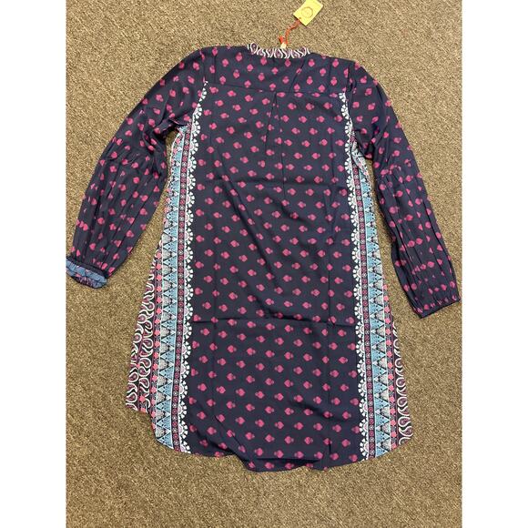 NWT Raga Womens Blue Printed Polyester V-Neck The Megan Tunic Dress Size M - Picture 10 of 11